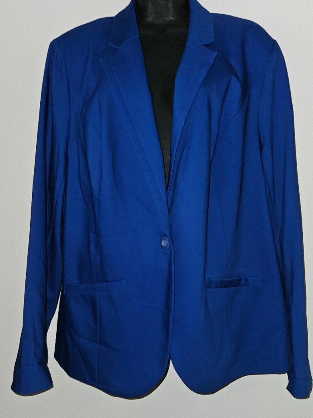 Lane Bryant Bright Cobalt Blue Double Weave Stretch Blazer Size 22 New With Tags